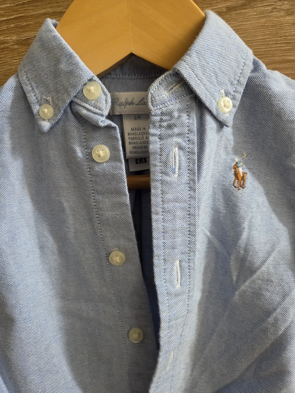 Ralph Lauren Light Blue Button-Down Oxford Shirt for Kids with Embroidered Pony